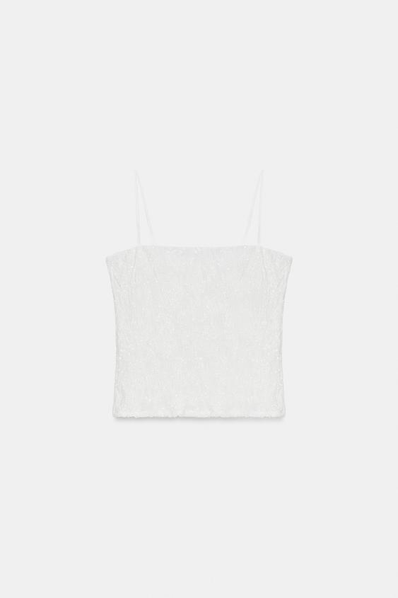 Top brodé à sequins