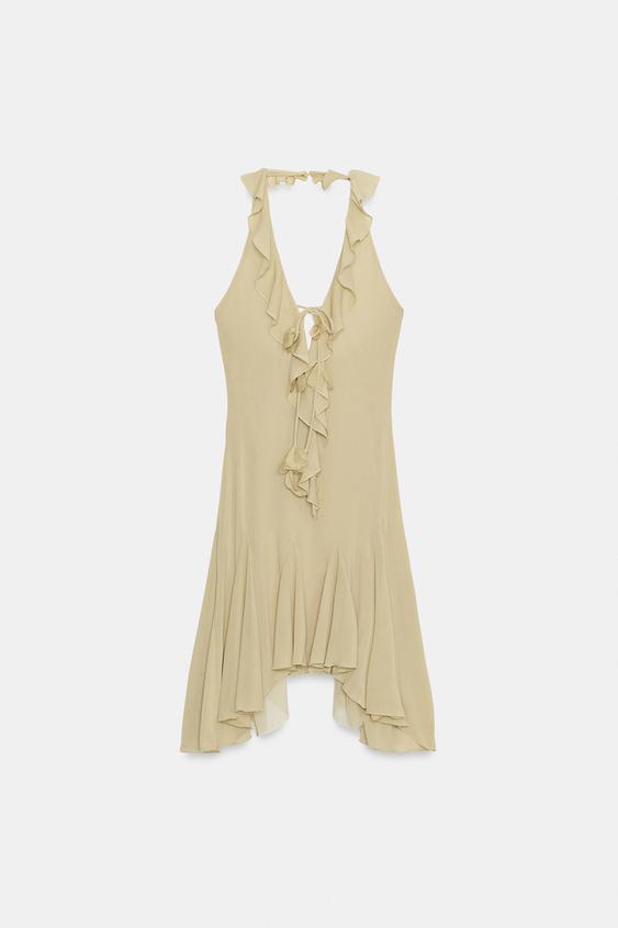 Robe dos-nu à volants