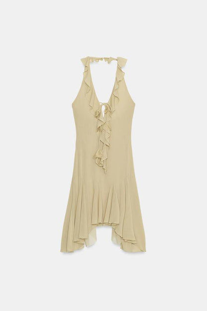 Robe dos-nu à volants
