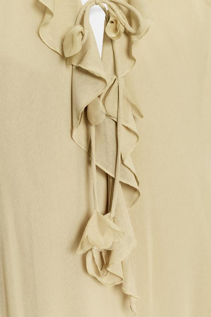 Robe dos-nu à volants