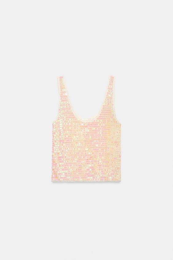 Top à bretelles et sequins