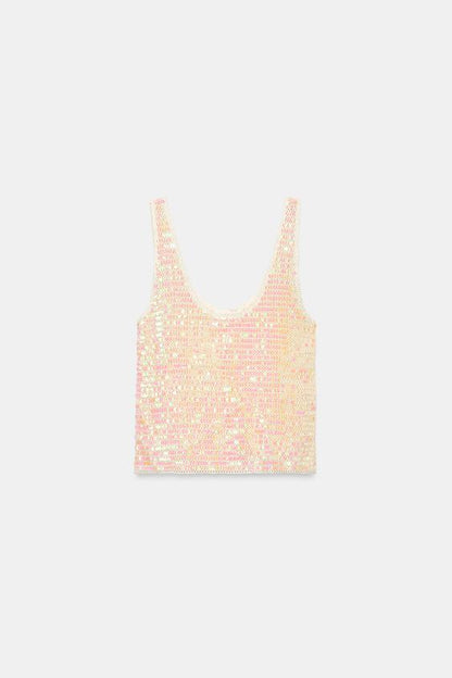 Top à bretelles et sequins