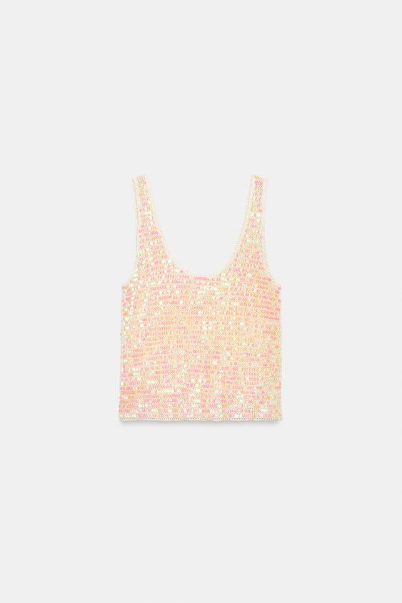 Top à bretelles et sequins