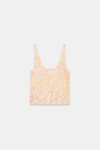 Top à bretelles et sequins