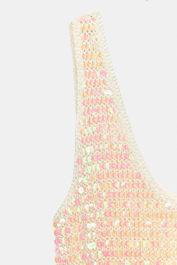 Top à bretelles et sequins