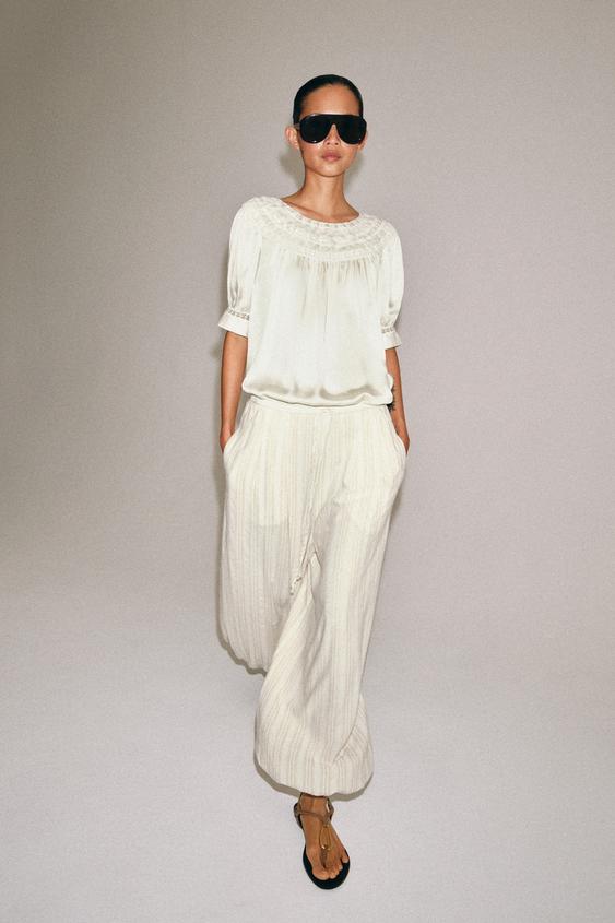 Pantalon bouffant à rayures ZW Collection