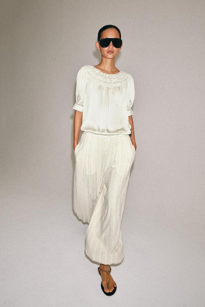 Pantalon bouffant à rayures ZW Collection