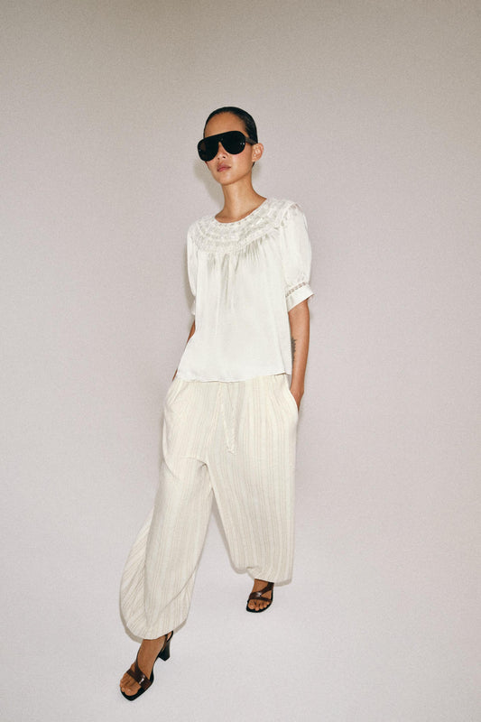 Pantalon bouffant à rayures ZW Collection