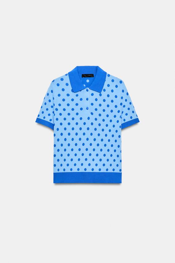 Polo en maille à pois