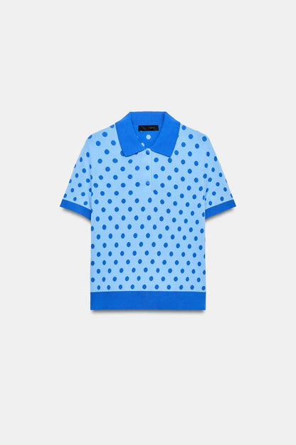Polo en maille à pois