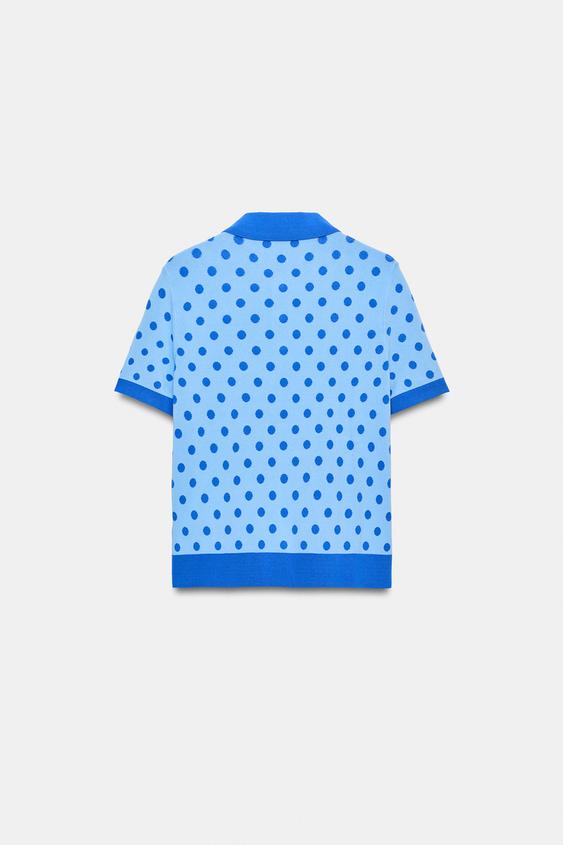 Polo en maille à pois