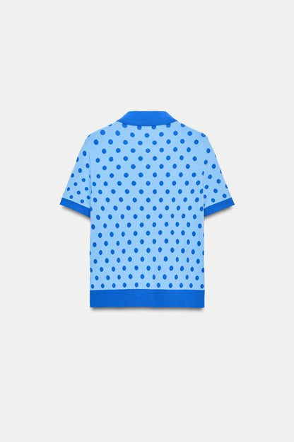 Polo en maille à pois