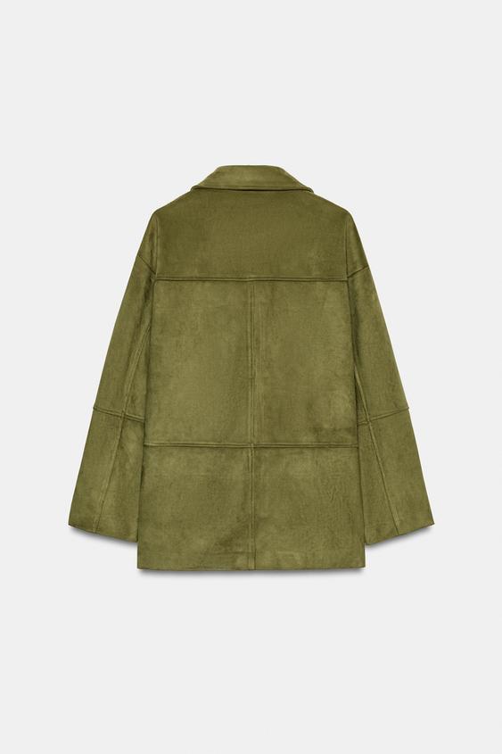 Manteau effet suédine