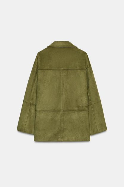 Manteau effet suédine