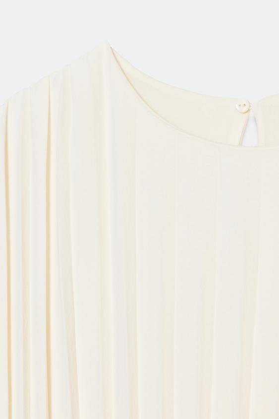 Robe midi plissée avec ceinture
