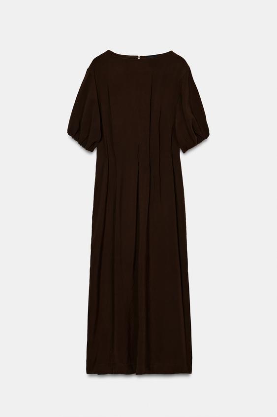 Robe midi fluide à plis