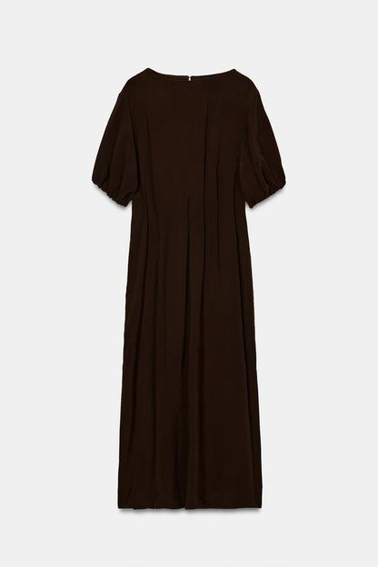 Robe midi fluide à plis