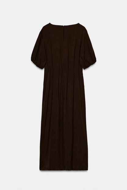 Robe midi fluide à plis