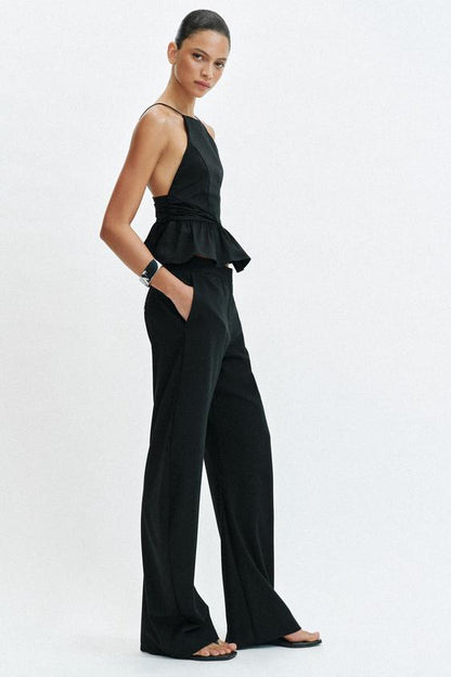 Top dos-nu peplum