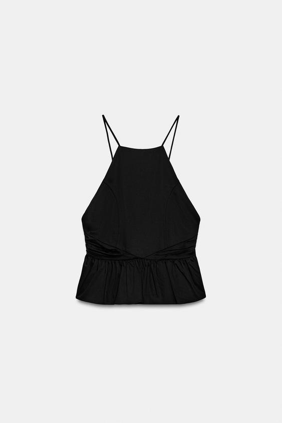 Top dos-nu peplum