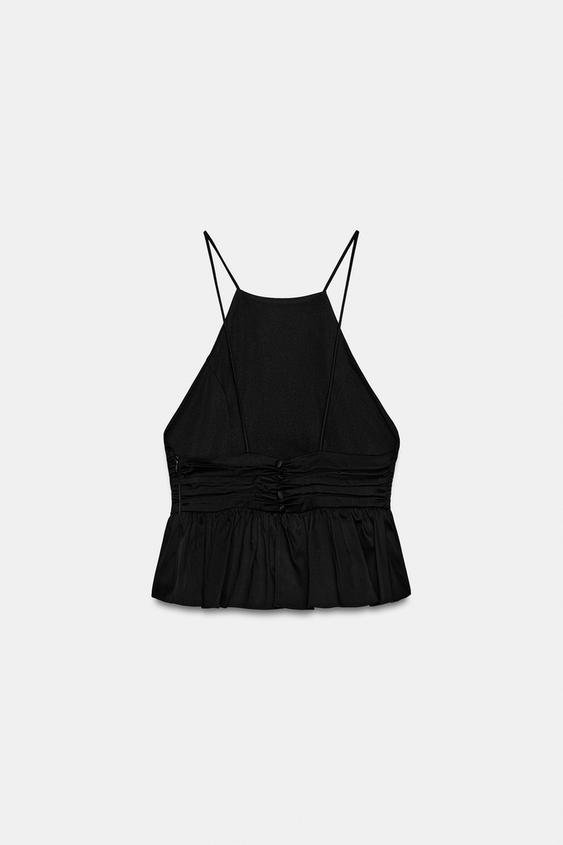 Top dos-nu peplum