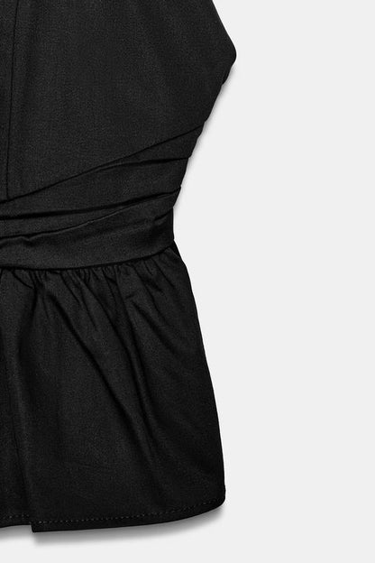 Top dos-nu peplum