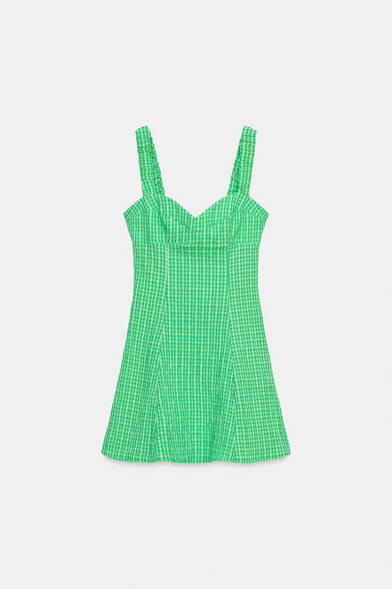 Robe courte à carreaux vichy