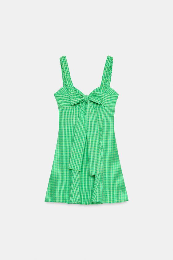 Robe courte à carreaux vichy