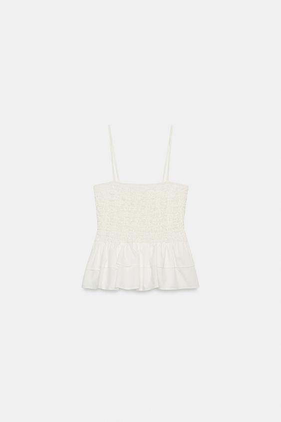 Top smocké peplum