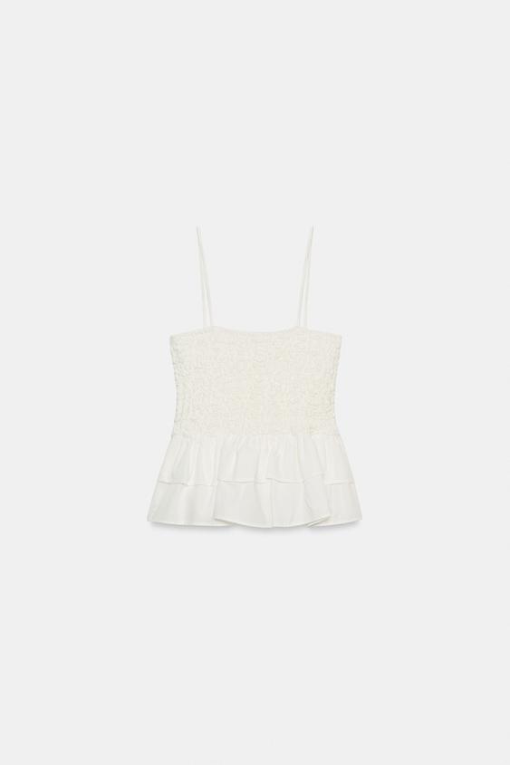 Top smocké peplum