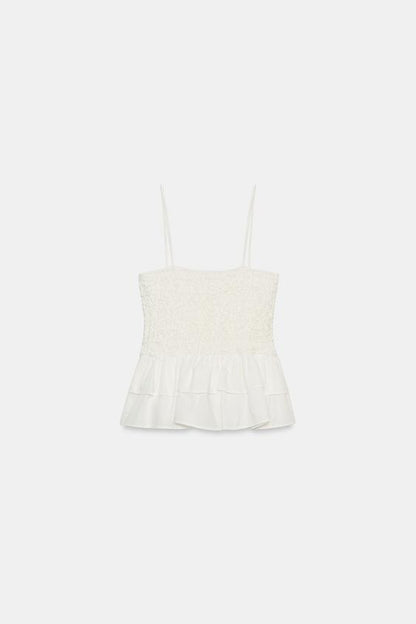 Top smocké peplum