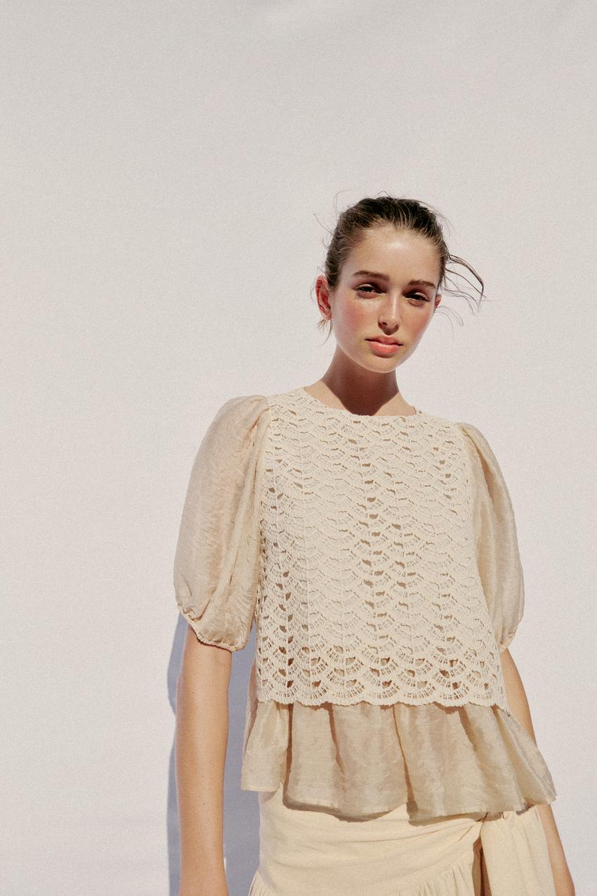 Top contrasté au crochet