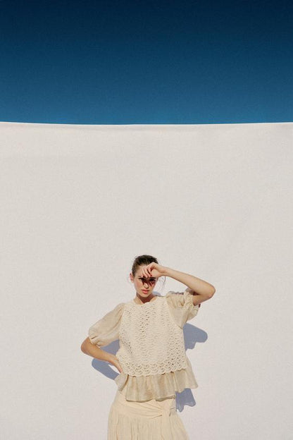 Top contrasté au crochet