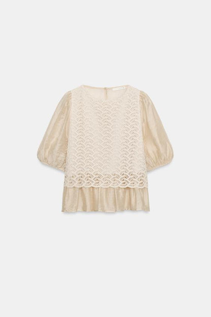 Top contrasté au crochet
