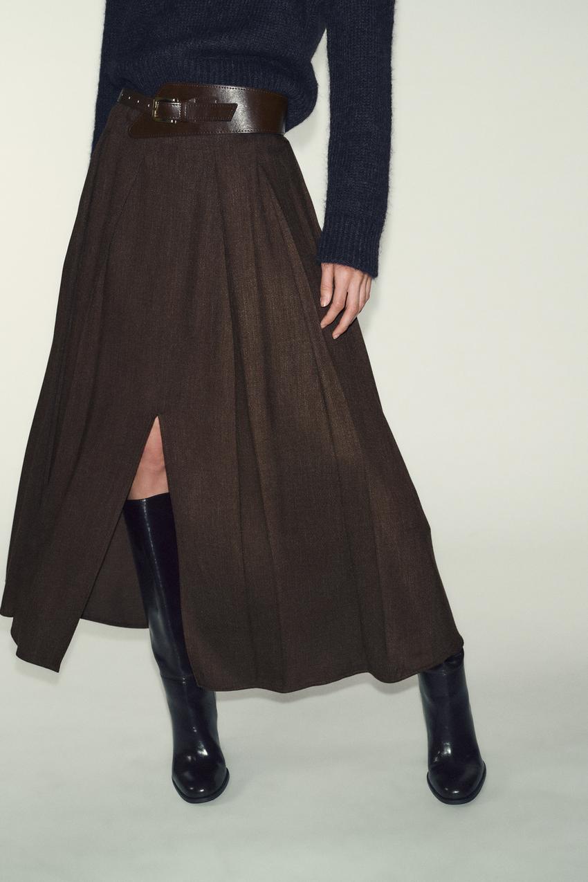 Jupe midi avec ceinture