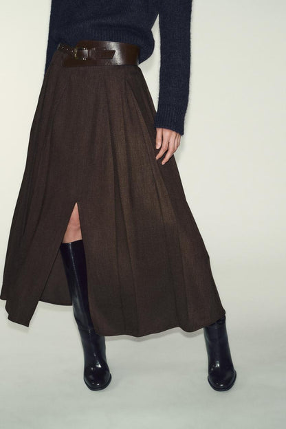Jupe midi avec ceinture