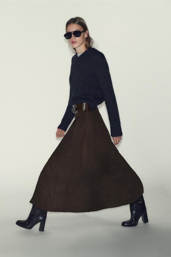 Jupe midi avec ceinture