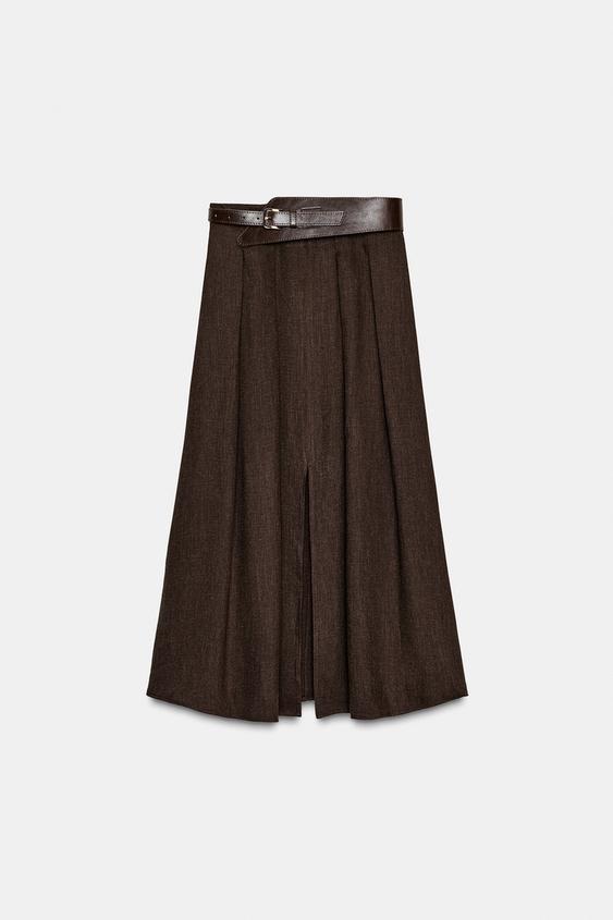 Jupe midi avec ceinture