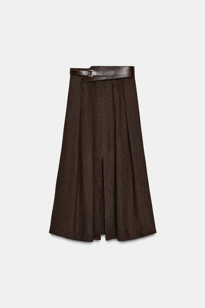 Jupe midi avec ceinture