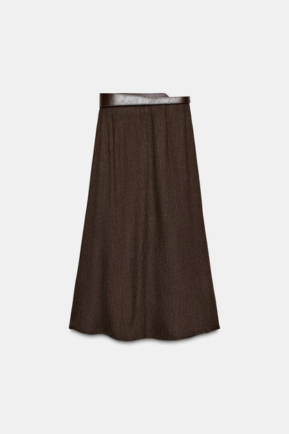 Jupe midi avec ceinture