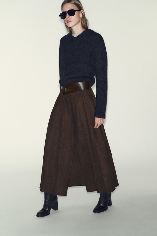 Jupe midi avec ceinture