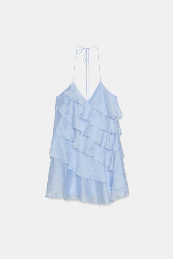 Robe courte à volants