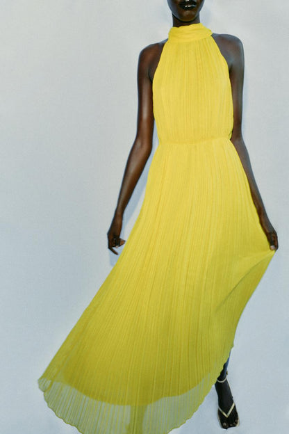 Robe midi plissée