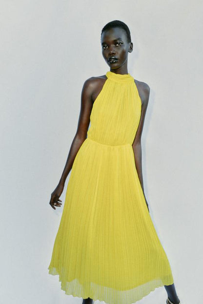 Robe midi plissée