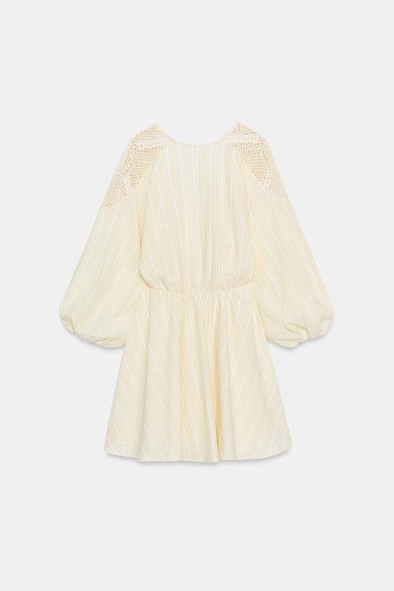 Robe mini contrastée au crochet
