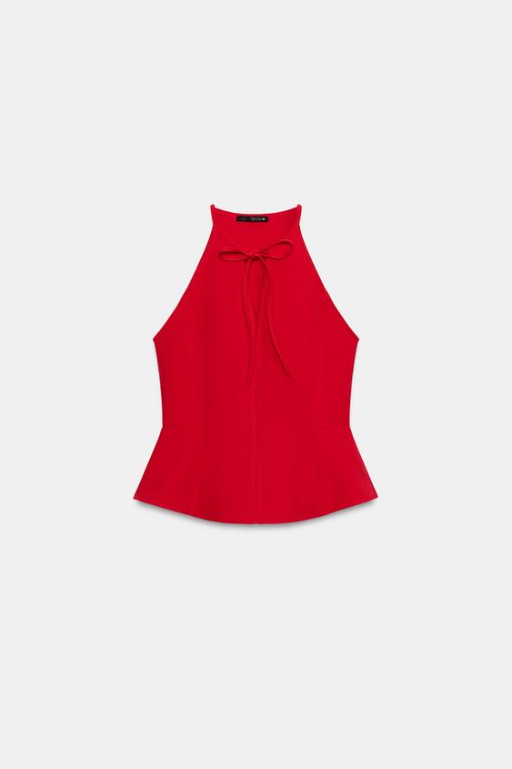 Top dos-nu peplum