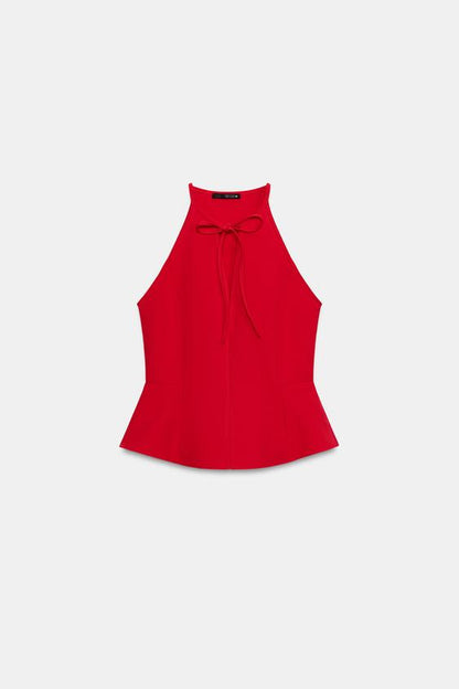 Top dos-nu peplum