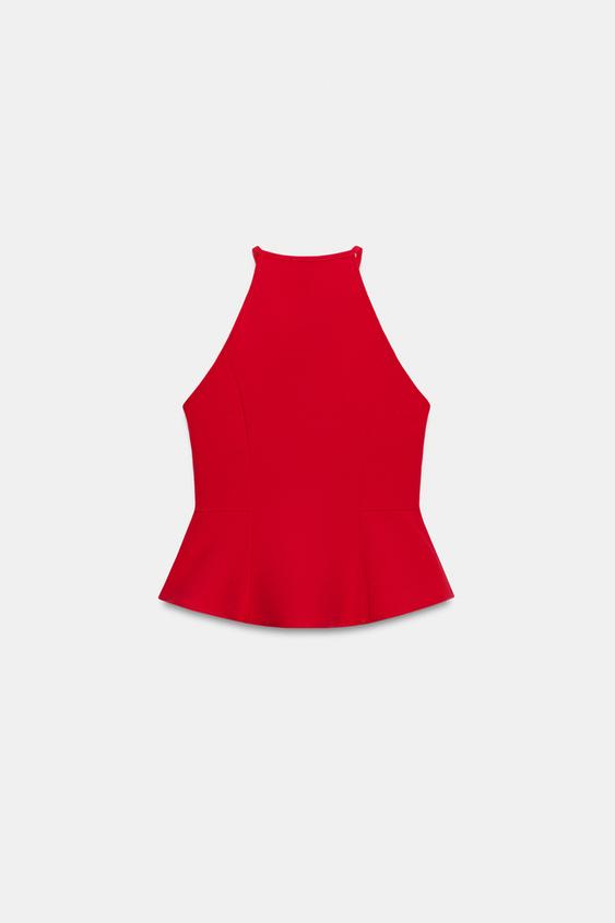 Top dos-nu peplum