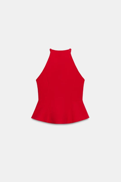 Top dos-nu peplum