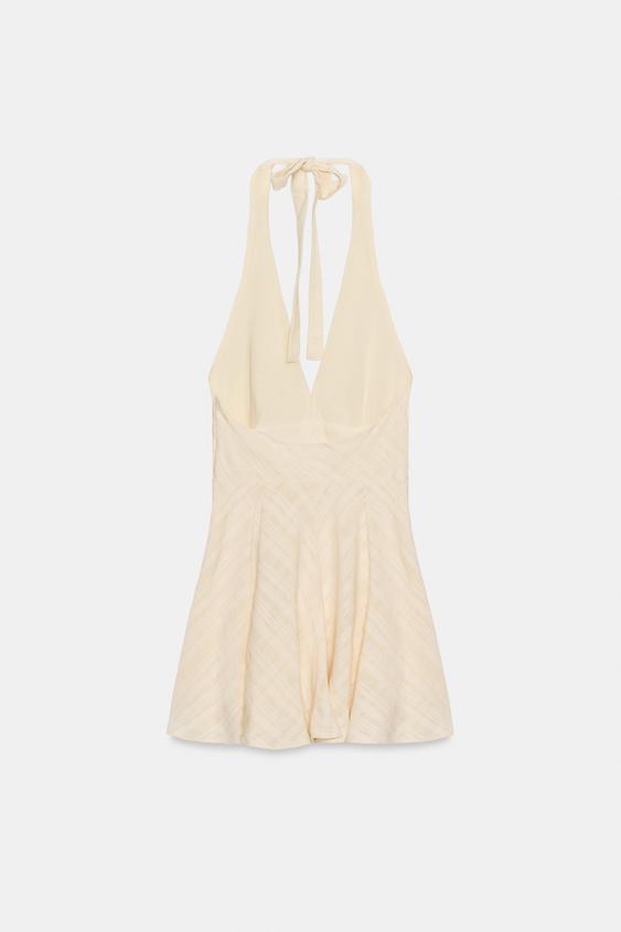 Robe courte texturée dos-nu